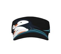 Kingww Little Penguin On The Slide - Cappelli con visiera parasole per donne e uomini, berretto da baseball vuoto per sport, visiera da tennis, visiera da golf, colore nero