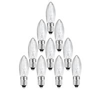 KINGYEENUO Lampadina a candela E10, 3 W, 34 V, per ponticello, luce bianca calda, 2200 K, E10, per candela, ponte, arco fata, 10 pezzi