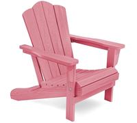 KINGYES Adirondack - Sedia pieghevole Adirondack in HDPE per tutte le stagioni, colore: rosa chiaro