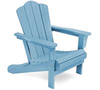 KINGYES Sedia pieghevole Adirondack, sedie da patio in HDPE per tutte le stagioni, sedia da giardino in legno strutturato per piscina, cortile, terrazza, braciere, azzurro