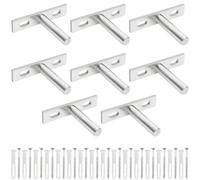 KingYH 8 pezzi 75 mm Supporto nascosto per mensola Argento Supporto per mensola per carichi pesanti Supporti sospesi per mensola con viti e tasselli per montaggio a parete Decorazione Armadio Mobili