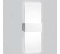 KingYH Applique Led da Parete Interno 12W Moderno Lampada da Parete Bianco Freddo 6500K Up Down Interni Illuminazione Acrilico Applique a Muro con Filo de Terra per Camera Soggiorno Corridoio Scale