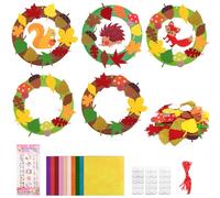 KingYH Feltro Ghirlande Autunnali per bambin Kit fai da te Riccio con tessuto non tessuto colorato e strass Adesivi per creazioni artigianali creative Corona autunnale del Ringraziamento