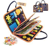 KingYH Montessori Busy Board Tedesco Quiet Book Montessori Feltro Activity Board da 1 2 3 4 Anni Regalo per Bambini Piccoli Giocattoli da Viaggio per Auto Aereo