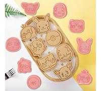KingYH16 Pezzi Formine Biscotti Animali 3D Stampi Biscotti BambiniCookie Mold Formine Biscotti Rosa 3D Stampini in Plastica Tagliabiscotti per Decorare Biscotto Dolci Torta