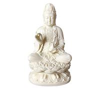 KINGZHUO Statua della dea cinese in resina massiccia statua di Kuan Yin Quan Yin statua dea della misericordia Guan Jin Buddha statua Guan Yin su loto alta 13 cm (materiale poliresina)