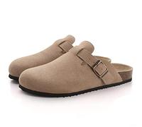 KINHA Zoccoli alla moda da donna, in pelle scamosciata, con soletta in sughero, con supporto per arco plantare, sandali da spiaggia per gli amanti delle attività