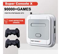 KINHANK Game Box Super Console X Console per videogiochi retrò Supporto 90000 giochi 50 emulatori per PS1/PSP/MAME/DC con controller