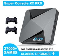 KINHANK Super Console X2 Pro Console Retro per Videogiochi con 37000 Giochi per PS1/DC/MAME/SS con Gamepad, Regalo per Bambini, Scatola di Giochi