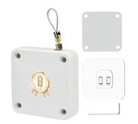 KINHARD Chiudiporta Automatico Bianco Senza Fori, Chiudi Porta Automatico 1200G con Cavo 1,2m e Tubo Rame Anti-Strappo, Blocco Regolabile per Interno, Balcone e Ingresso