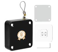 KINHARD Chiudiporta Automatico Nero Senza Fori, Chiudi Porta Automatico 1200G con Cavo 1,2m e Tubo Rame Anti-Strappo, Blocco Regolabile per Interno, Balcone e Ingresso