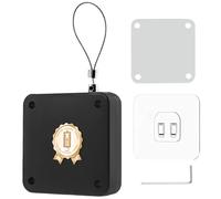 KINHARD Chiudiporta Automatico Senza Fori, Chiudi Porta Automatico Nero con Forza 1200G, Cavo Acciaio 1m e Blocco Regolabile, Installazione Facile per Interno, Balcone e Ingresso