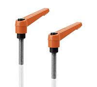 KINHARD Impugnatura Leva, 2 Pezzi Arancione Leva di Bloccaggio Regolabile M8, in Acciaio Inox, Forte e Antiruggine, Per il Collegamento e il Serraggio Delle Viti