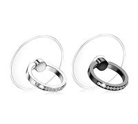 Kinizuxi Supporto per Anello per Telefono Cellulare, 2 pezzi Glitter Diamond Supporto per Anello per Telefono Trasparente con Rotazione a 360 Gradi Universale per Vari Telefoni Cellulari