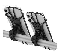 Kinizuxi Supporto Telefono Bicicletta 2Packs,Universale Supporto Telefono Motociclo,360°Rotabile Silicone Manubrio Supporto Cellulare per iPhone 14/13/12/11,Samsung Smartphone 4.5"-7.0" (Nero)