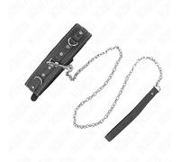 Kink - collana in pelle pvc con cintura 105 cm rivetto strass 41.5 x 4 cm