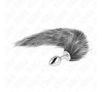 Kink Fox Tail with Metal Plug Grey
