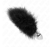 Kink - plug anale in acciaio inossidabile 11 x 7 cm con piuma 11 cm