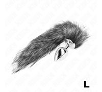 Kink - plug anale misura l 10 x 4 cm con coda sintetica 40 cm grigio