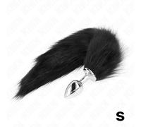 Kink - plug anale taglia s 7 x 3 cm con coda sintetica 40 cm nero