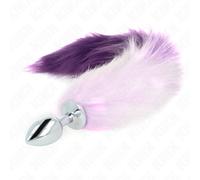 Kink - plug anale taglia s 7 x 3 cm con coda sintetica 40 cm viola