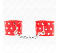 Kink - resistenza da polso con chiusura a scatto completa di rivetti rosso regolabile 19-24 cm x 5,5 cm