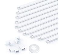 kinkaivy - Canalina passacavi, 4 m (10 pezzi - 15 x 10 mm, piccola), mini canalina passacavi muro adatta per nascondere cavi di alimentazione, cavi per altoparlanti o cavi TV in casa o in ufficio