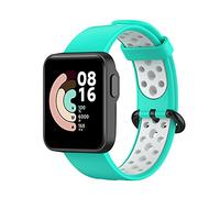 KINKUUN Cinturino di Ricambio Compatibile con Redmi watch 2 for Mi watch 2 Lite Braccialetto di Ricambio.(Ciano + Bianco)