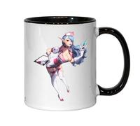 Kinky Anime Style Elf Nurse Pin Up Girl Tazza in ceramica per tè e caffè nero