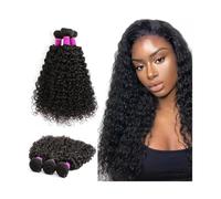 Kinky Curly Bundles Pacchetti di capelli umani 8-40 pollici brasiliani ricci Remy Bundle di capelli estensioni di capelli umani a doppia trama naturale for donne nere Quick Weave(30 30 30 30)