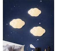 KINLAMS Lampada da parete a LED moderna a forma di nuvola per camera dei bambini, camera da letto creativa, soggiorno, sfondo, corridoio da parete, semplice, comodino bianco, applique da parete