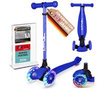 kinnaz ONE - Monopattino per bambini, ruote LED, pieghevole, crescente, 2-7 anni