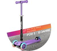 kinnaz Two, Monopattino per bambini dai 5 anni in su, pieghevole, altezza regolabile, ruote LED, servizio di ricambio per bambini, scooter 6 7 8 9 anni, scuola bambino, ragazzo ragazza, commerciante