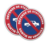 Kinoco 2 segnali di segnalazione 'difesa di parcheggio - uscita di veicoli ", diametro 200 mm, in PVC rigido adesivo 1 mm, resistente alle intemperie | Set di 2 | Made in France