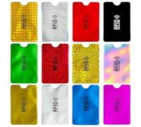 kinoco Set di 12 custodie colorate per carte di credito, protezione per carte di credito, protezione per identità per donne e uomini, protezione NFC per carte di credito, passaporto, patente di guida