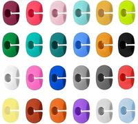 kinoco Set di 48 pennarelli per bicchieri in silicone multicolore riutilizzabili per bicchieri da vino e champagne, 24 Pièces, Silicone, Granato