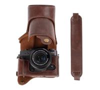 kinokoo Custodia per Fujifilm XT10 T20 XT30 XT30 II XT30 III, custodia protettiva in pelle PU Fuji X-T30 III X-T30 II X-T30 X-T20 X-T10 con obiettivo 16-50 mm e 18-55 mm - con tracolla - Caffè