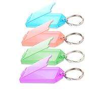 KINRADE Targhette Portachiavi in plastica Dura 20 Pezzi con Colori Assortiti per Finestra con Etichetta ad Anello Diviso