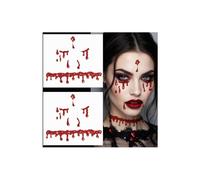 Kinretixia 2 pezzi di gioielli facciali da vampiro, costume per donne, accessori da vampiro, tutto in uno, accessorio diavolo autoadesivo, costume di Halloween