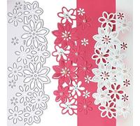Kinretixia® Fustella in pizzo in metallo con bordo floreale per scrapbooking - Stencil decorativo durevole per album di foto fai da te