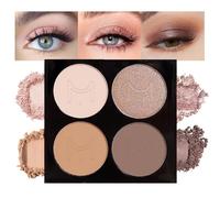 Kinretixia Palette di Ombretti con Specchio, Quad di Ombretti, miscelabile, opaco, 4 Ombretti Chiari Nude-Champagne-Oro e Marrone Chiaro-Scuro, Trucco Occhi Duraturo