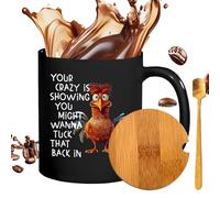 kinrguiyuez F-CAW-F da caffè divertente con gallo, da caffè in ceramica con manico, F-CAW-F, tazze con gallo per mamma, papà, amico, marito, acqua ghiacciata, succo, latte, tè, birra