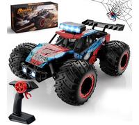 KINSAM Spider Macchina Telecomandata per Bambini Giochi 3 4 5 6 8 10 11 12 Anni,1/18 Auto Radiocomandata con 2 Batterie Ricaricabili,Monster Truck Telecomandato 25km [Versione 2025 in Lega Supereroe]