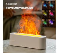 KINSCOTER Diffusore di aromi di oli essenziali Fiamma Umidificatore Diffusore di nebbia fredda ad ultrasuoni con luce notturna di fuoco realistica RGB