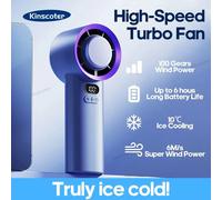 KINSCOTER Ventilatore turbo portatile portatile 100 velocità del vento Mini ventilatore personale regolabile Ventilatore elettrico per ciglia a batteria Beige