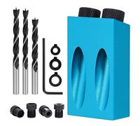 Kinsinder 14 pezzi Pocket Hole Jig, 15 Gradi Posizionatore Carpentieri Strumento, Maschera con Foro Inclinato con Adattatore di Azionamento da 6/8/10 mm per la Lavorazione del Legno