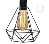 Kinsinder Vintage Paralume Geometrico in Metallo, Cparalumi per Lampade, Lampada a Sospensione a Forma di Gabbia, per Sala da Pranzo, Camera da Letto, Loft e Corridoio