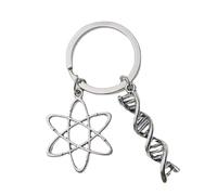 KINSPON Biologia Chimica Portachiavi Unico Molecola Portachiavi Accessorio Portatile ed elegante Doctor DNA Microscopio Portachiavi Gioielli, B