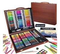 KINSPORY 150 pezzi valigetta colori bambina, pittura valigetta per bambini | Kit di arte e disegno, matite da disegno, set completo di materiale da disegno per bambini, set per disegno e pittura