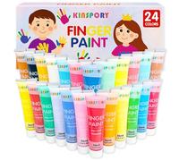 KINSPORY Colori a Dita per Bambini, Pittura per le dita 24 × 36 ml | Non Tossici, Lavabili, Sicuri per Mani e Piedi, adatti per dipingere con le mani all’asilo, a scuola, in terapia e a casa